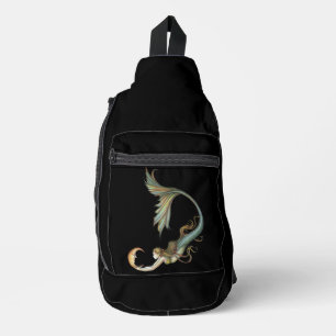 Zeemeermin met Maan Fantasie Kunst Sling Bag