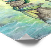 Zeemeermin met Moon en Lantern Fantasy Art Poster (Hoek)