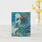  zeemeermin met Pearl Note Kaart (Gele Bloem)