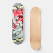 Zeemeermin met rode skateboard (Voorkant)