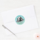  zeemeermin met Seashells Ronde Sticker (Envelop)