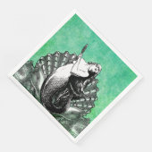  zeemeermin met Seashells Servet (Hoek)