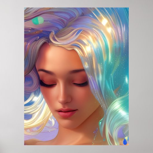 Zeemeermin met Shimmering Hair Poster (Voorkant)