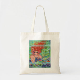 Zeemeermin met tropische viskunst door Renee Lavoi Tote Bag