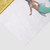 Zeemeermin met turkooishaar en staart tissuepapier (Detail)