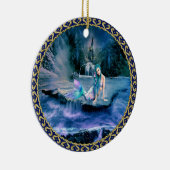 Zeemeermin met turkooishaar keramisch ornament (Rechts)