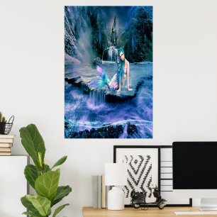 Zeemeermin met turkooishaar poster