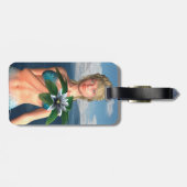 Zeemeermin met Waterlelie Bloem Bagagelabel (Achterkant horizontaal)