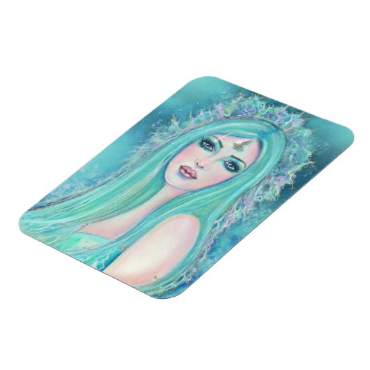 Zeemeermin met zee kunst van Renee Lavoie Magneet (Linkerzijde)