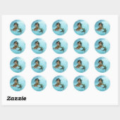 Zeemeermin met Zee Trekkers Ronde Sticker (Vel)