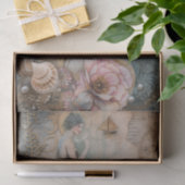 zeemeermin met zeeschelpen Decoupage Tissuepapier (Geschenk)