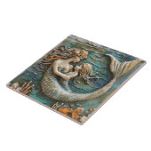 Zeemeermin Moeder en Dochter 3D Effect Tegeltje (Zijkant)