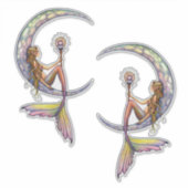Zeemeermin Moon van Molly Harrison Fantasy Art Sticker (Voorkant)