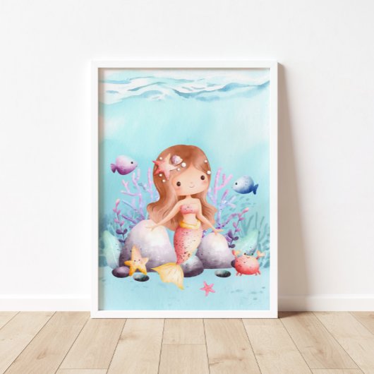 Zeemeermin nautisch Zee kunst aan de muur Poster