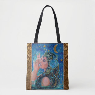 Zeemeermin oceaan kunst door Renee Lavoie Tote Draagtas