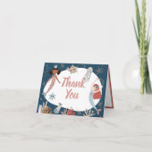 Zeemeermin Ocean Zee Kids Verjaardagsfeest Bedankkaart (Voorkant)