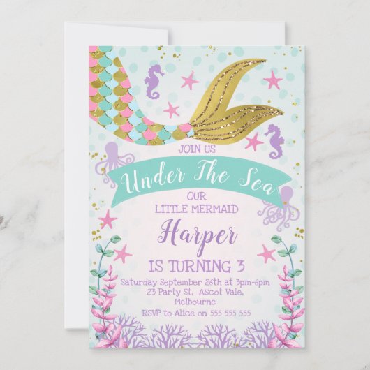 Zeemeermin of in het kader van de uitnodiging tot (Voorkant)