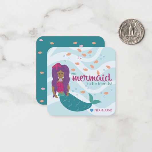 Zeemeermin om vrienden te zijn - S - Classroom Val Notitiekaartje (Voorkant / Achterkant in situ)