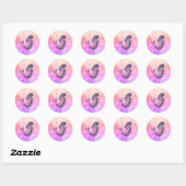 Zeemeermin Ombre schilderij Ronde Sticker (Vel)