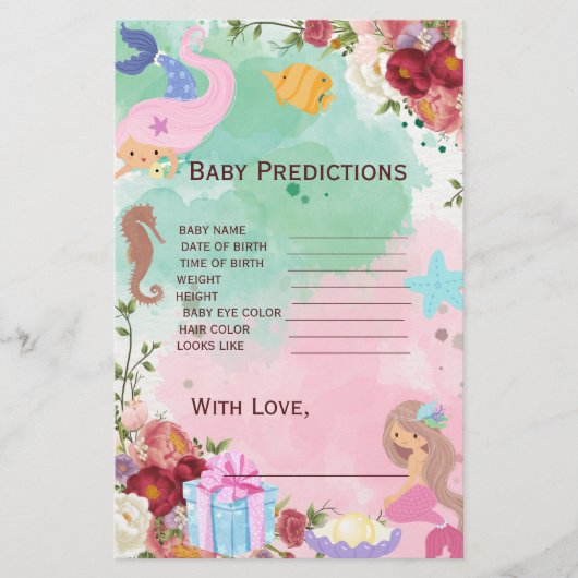 Zeemeermin onder de voorspelling van het Zee Baby (Voorkant)