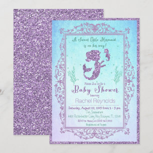 Zeemeermin Onder de Zee Baby Shower Uitnodiging