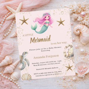 Zeemeermin onder de zee baby shower uitnodiging