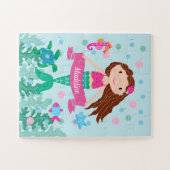 Zeemeermin onder de Zee gepersonaliseerde naam Legpuzzel (Horizontaal)