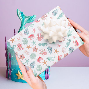 Zeemeermin Onder de Zee Meisjes Verjaardag Inpakpapier Vel