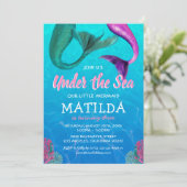 Zeemeermin onder de Zee Pool Birthday Kaart (Staand voorkant)