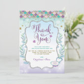 Zeemeermin onder de zee strand oceaan baby shower bedankkaart (Staand voorkant)