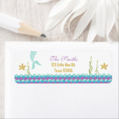 Zeemeermin onder het het adresetiket van de Terugk Etiket (Insitu)