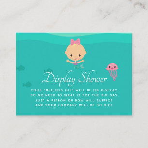 Zeemeermin onder het Zee Baby shower Display Showe Informatiekaartje