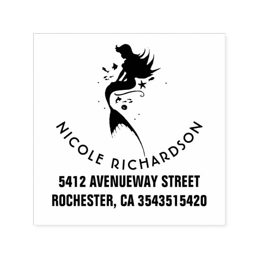 Zeemeermin onder het Zee Beach Celebration Zelfinktende Stempel (Design)