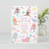 Zeemeermin onder het Zee duik vijf jaar in Kaart (Staand voorkant)