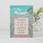Zeemeermin onder het Zee Gold Stippen Girl Baby sh Kaart (Staand voorkant)
