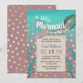 Zeemeermin onder het Zee Gold Stippen Girl Baby sh Kaart (Voorkant / Achterkant)