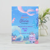 Zeemeermin onder het zee magische Verjaardag Kaart (Staand voorkant)