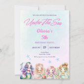 Zeemeermin onder het Zee Magische Verjaardagsfeest Kaart (Voorkant)