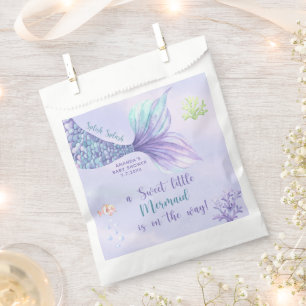 Zeemeermin onder het Zee meisje Baby shower Bedankzakje