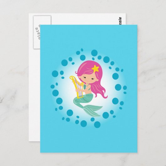 Zeemeermin - onder het Zee meisje Briefkaart (Voorkant / Achterkant)