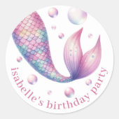 Zeemeermin onder het Zee Pool Party Dank u Sticker (Voorkant)