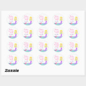 Zeemeermin onder het Zee Ronde Favor Stickers Seal (Vel)