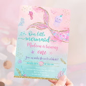 Zeemeermin onder het Zee Roze Paarse Verjaardag Kaart