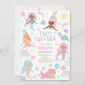 Zeemeermin onder het Zee Twee Het Zee 2e Verjaarda Kaart (Voorkant)