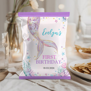 Zeemeermin onder het Zee Verjaardag Chip Bag Wrapp Flyer