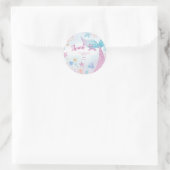 Zeemeermin onder het Zee Verjaardag Dank u Cadeau  Ronde Sticker (Tas)