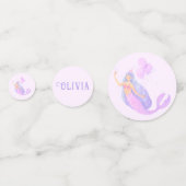 Zeemeermin Onder het Zee Verjaardagsmeisje Leeftij Confetti (Achterkanten)