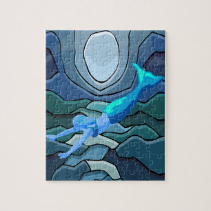 Zeemeermin onder water legpuzzel