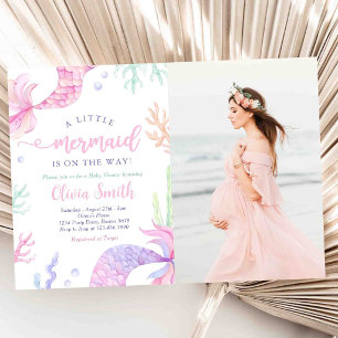 Zeemeermin Onder Zee Baby Shower Uitnodiging Foto