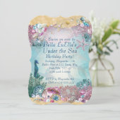 Zeemeermin Onder Zee Feest Uitnodigingen (Staand voorkant)